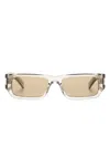 Saint Laurent Neutral Rectangle-frame Sunglasses In Neutrals