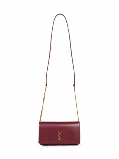 Saint Laurent New Dark Bordeaux Cassandre Phone Holder