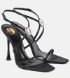 Saint Laurent New Diamond 110 Satin Sandals In Black