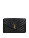 Saint Laurent Loulou Large Leather Shoulder Bag In Black