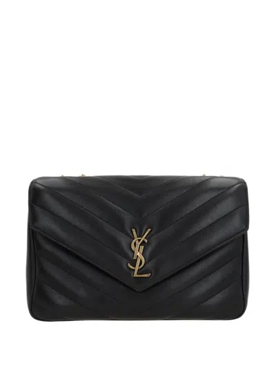 Saint Laurent New Loulou Large In Matelassé Lambskin Bags In Black