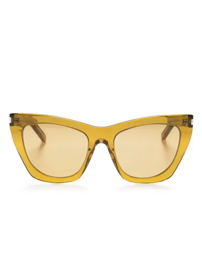 Saint Laurent New Wave 214 Kate Sunglasses In Green