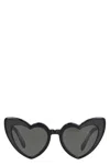 Saint Laurent Wave Heart Frame Sunglasses In Black