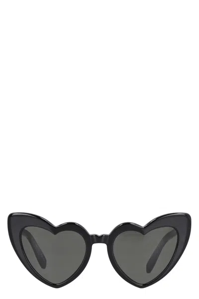 Saint Laurent Heart Frame Acetate Sunglasses In Black