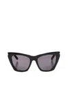 Saint Laurent New Wave Sl 214 Kate Sunglasses In Black