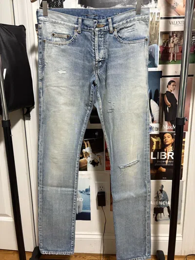 Pre-owned Saint Laurent New. Ysl Jeans In Blue