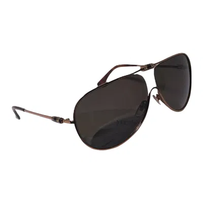 Pre-owned Saint Laurent New Yves  Ysl Aviator Swarovski Crystal Sunglasses With Case In Black