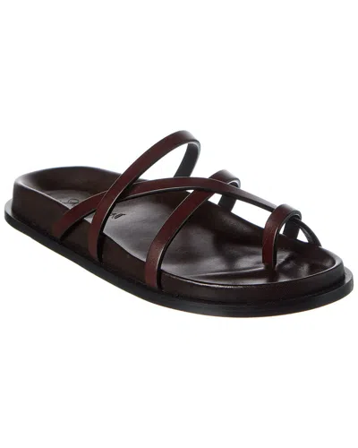 Saint Laurent Nichols Leather Sandal In Brown