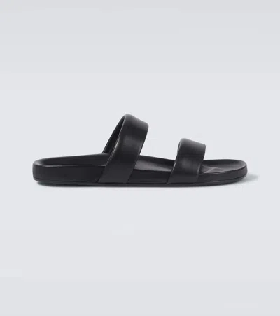 Saint Laurent Nichols Leather Sandals In Black