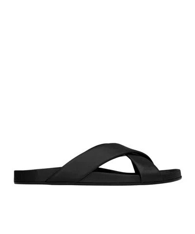 Saint Laurent Nichols Open-toe Slippers In Black