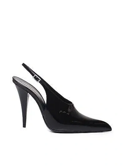 Pre-owned Saint Laurent Nico Slingback Pumps In Black