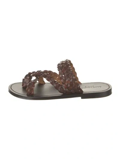 Pre-owned Saint Laurent Niel Leather Sandals In Brown