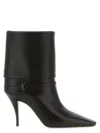 Saint Laurent Niki Embellished Leather Ankle Boots In Black