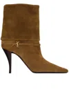 Saint Laurent Niki Ankle Boots In Brown