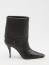 Saint Laurent Niki Smooth Leather Ankle Boots Shoes In Black