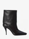 Saint Laurent Niki Smooth Leather Ankle Boots Shoes In Black