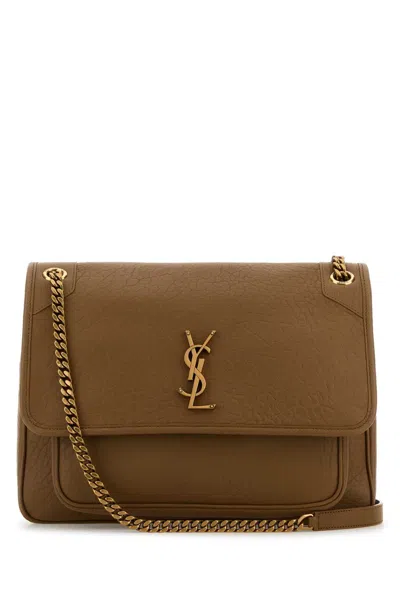 Saint Laurent Camel Leather Large Niki Bag In Brown