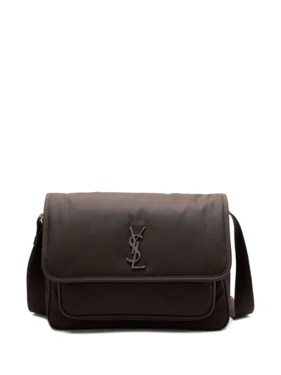 Saint Laurent Niki Canvas Crossbody Bag In Brown