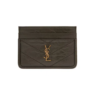 Pre-owned Saint Laurent Niki Card Case 'light Musk' | Green | Men's Size Onesize