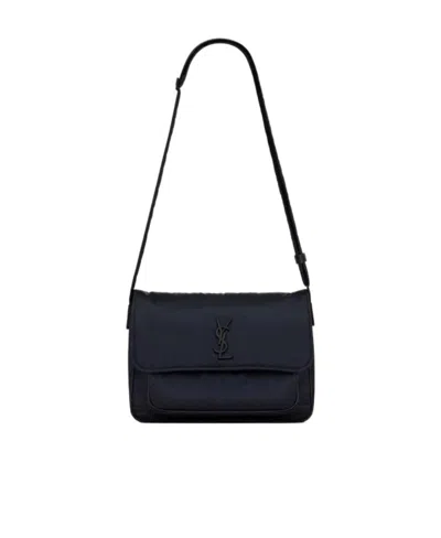 Saint Laurent Niki Econyl Shoulder Bag In Black