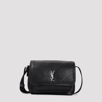 Saint Laurent Niki Grained Lambskin Small Messenger Bag In Black