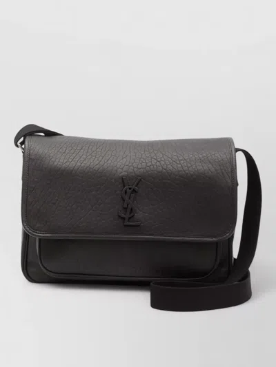Saint Laurent Niki Lambskin Leather Messenger Bag Large In Black