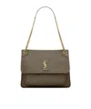Saint Laurent Niki Large Grain Shoulder Bag In Green