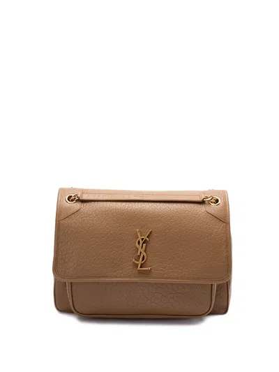 Saint Laurent `niki` Large Handbag In Brown