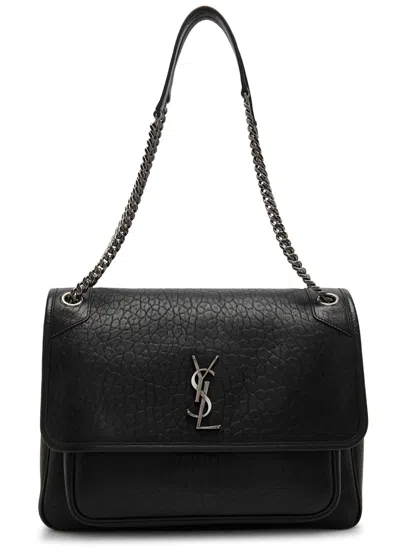 Saint Laurent Niki Large Leather Shoulder Bag In Black