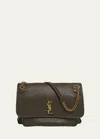 Saint Laurent Niki Large Ysl Crossbody Bag In Lambskin Leather In Light Musk