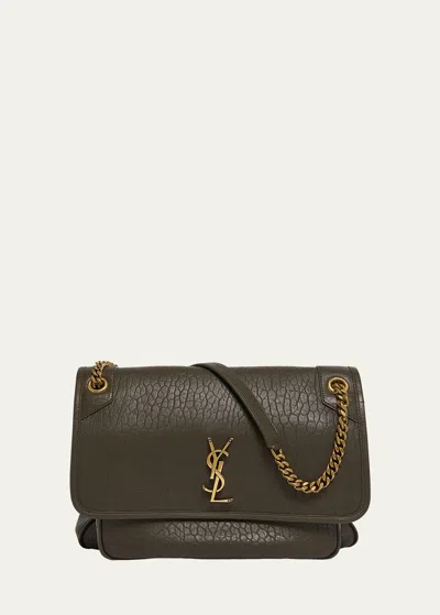 Saint Laurent Niki Large Ysl Crossbody Bag In Lambskin Leather In Light Musk