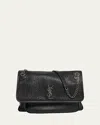 Saint Laurent Niki Large Ysl Shoulder Bag In Lambskin Leather In Nero