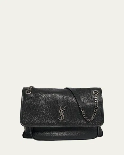 Saint Laurent Niki Large Ysl Shoulder Bag In Lambskin Leather In Nero