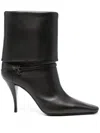 Saint Laurent Niki Smooth Leather Ankle Boots Shoes In Black