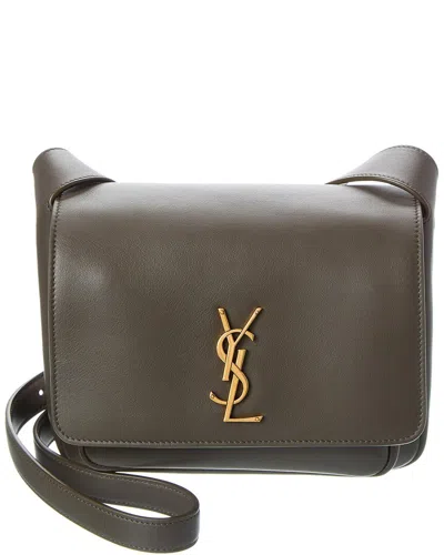 Saint Laurent Niki Leather Crossbody In Gray