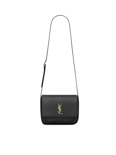 Saint Laurent Niki Leather Saddlebag In Black