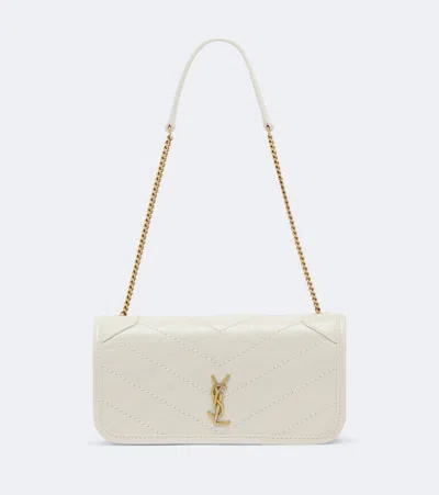 Saint Laurent Niki Leather Wallet On Chain In White