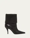 Saint Laurent Niki Smooth Leather Ankle Boots Shoes In Black