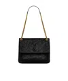 Saint Laurent Niki Logo-lettering Shoulder Bag In Black