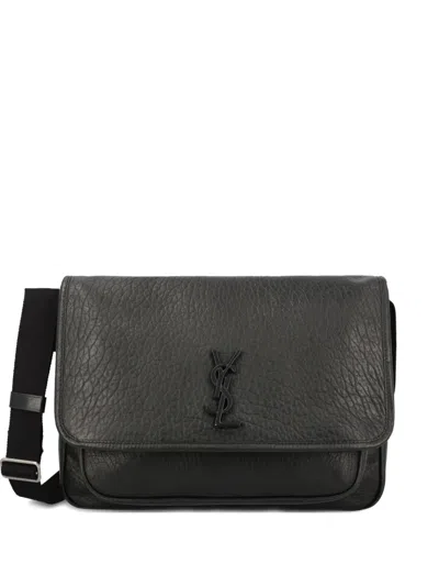 Saint Laurent Niki Logo Messenger Bag In Black