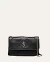 Saint Laurent Niki Medium Flap Ysl Shoulder Bag In Leather In Nero