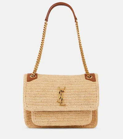Saint Laurent Niki Medium Raffia Shoulder Bag