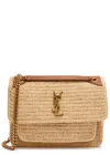 Saint Laurent Niki Medium Raffia Shoulder Bag In Multi