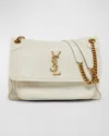 Saint Laurent Niki Medium Ysl Leather Shoulder Bag In Crema Soft
