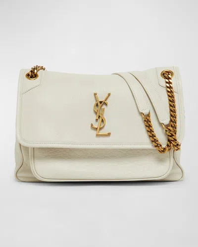 SAINT LAURENT NIKI MEDIUM YSL LEATHER SHOULDER BAG