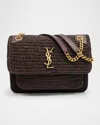 Saint Laurent Niki Medium Ysl Raffia Shoulder Bag In Multi