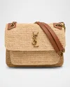 Saint Laurent Niki Medium Ysl Shoulder Bag In Raffia
