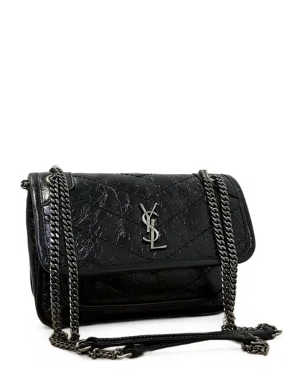 Saint Laurent Niki Mini Bag In Leather In Black