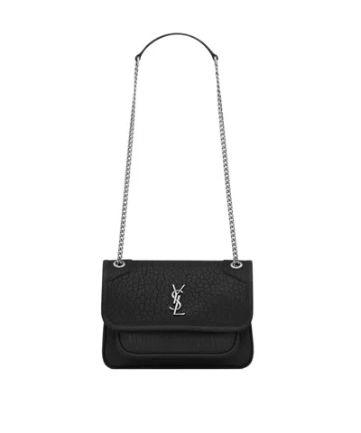 Saint Laurent Niki Mini In Grained Lambskin In Black