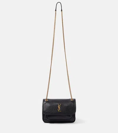 Saint Laurent Niki Mini Leather Shoulder Bag In Black